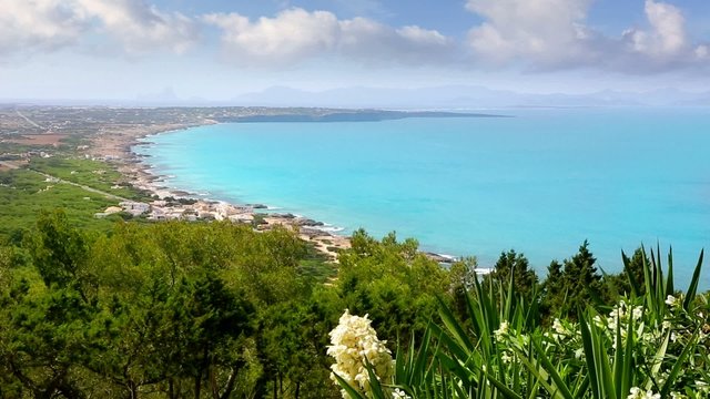 Formentera with ibiza island in background north coast