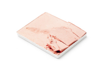 pale pink blusher crushed on white background