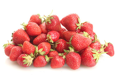 sweet ripe strawberries isolated on white