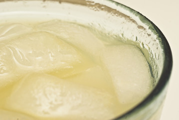 close-up of a cocktail with ice