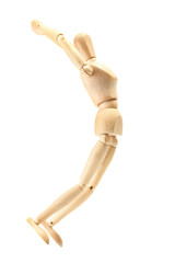 wooden mannequin isolated on white