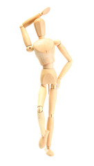 wooden mannequin isolated on white