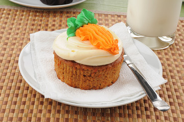 Carrot cake and milk