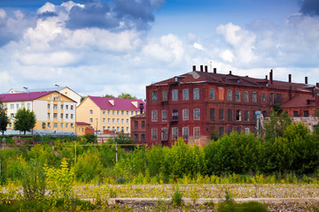 Fototapeta na wymiar old building of textile factories