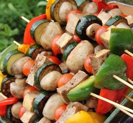 Vegetable and Tofu BBQ Kebabs