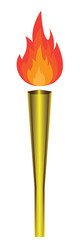 torch with flame on white background. Vector