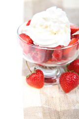Strawberries with whipped cream