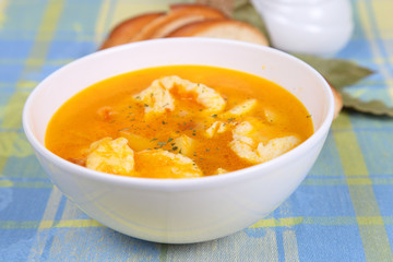 Soup with dumplings