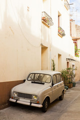 Car on a street in the city of Sete,  south France, Europe