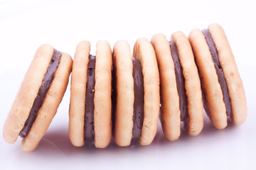biscuits with chocolate cream