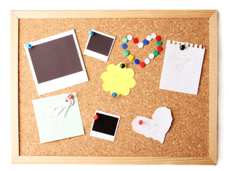 Cork board with notes