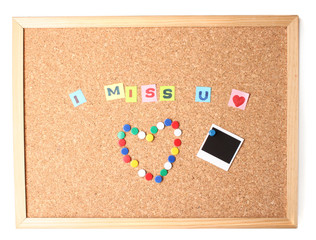 Cork board with notes