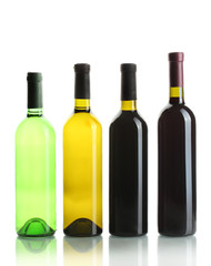 bottles of wine isolated on white