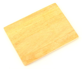 Cutting board isolated on white close-up