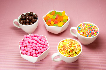 Colourful sugar candy snack