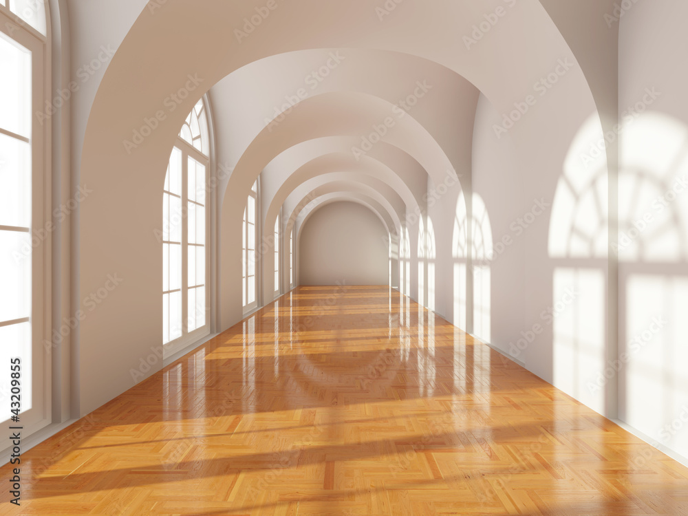 Canvas Prints modern long corridor