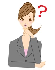 ビジネスウーマン　悩む　疑問
