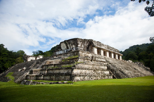 Mayan ruins in the site of Palenque, Mexico.
