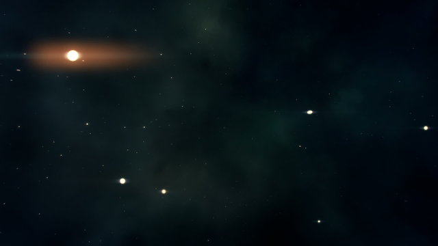 A virtual flight through stars and nebulas. Seamless loop.