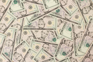Seamlessly tileable and repeatable 5 dollar bills