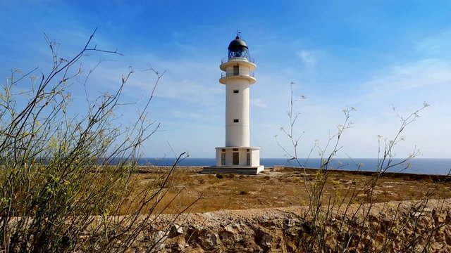 Barbaria cape Formentera lighthousein mediterranean sea