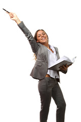 beautiful businesswoman portrait , isolated on white background