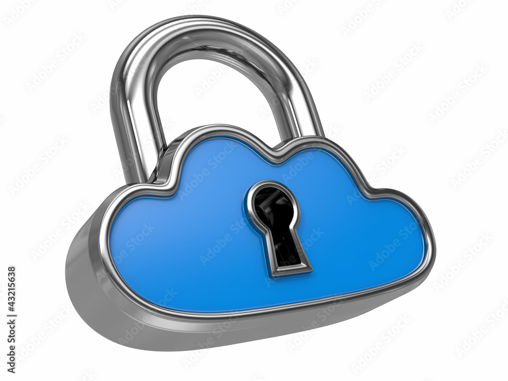 Aufkleber cloud computing as padlock. security concept