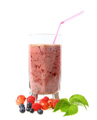 Glass of fruits smoothie