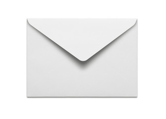 Blank envelope isolated on white background with clipping path - obrazy, fototapety, plakaty