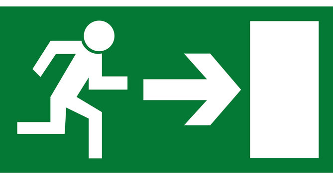 Rettungszeichen - Notausgang rechts
