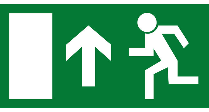 Rettungszeichen - Notausgang oben