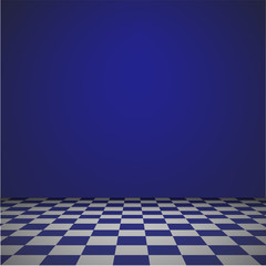 Empty room blue
