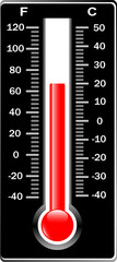 Thermometer. Vector. Celsius and Fahrenheit.