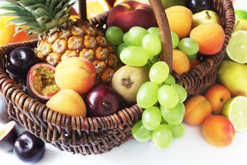 Variety of Fruits in a Basket