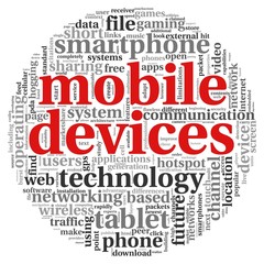 Mobile devices concept in tag cloud