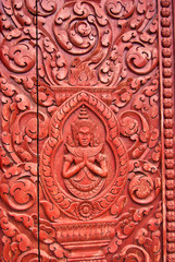 A fragment of the door of Ream Pagoda,  Krong Preah Sihanouk, Ca