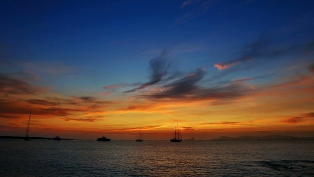 Ibiza sea sunset view from Formentera Balearic islands