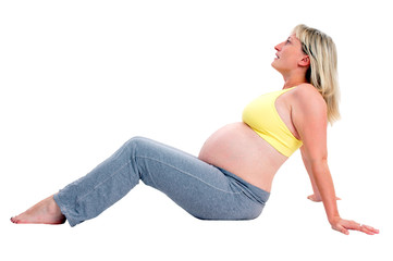 Obraz premium pregnant woman with bare belly