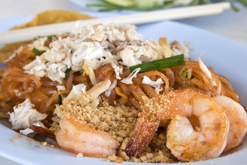 Shrimp and crap Pad Thai