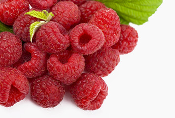 raspberry texture background of fresh red ripe berries