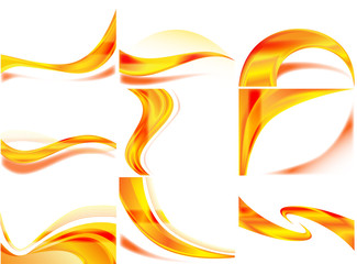 Abstract Background Set Yelllow Orange Theme