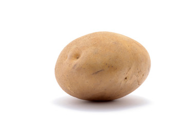 Single potato isolated over white