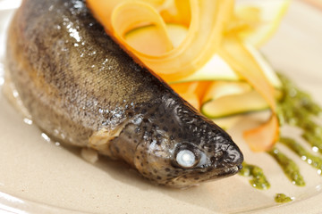 trout with vegetables