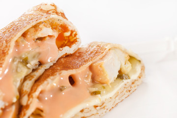 pancakes with chicken