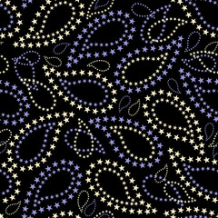 seamless pattern with indian cucumbers stars on a black backgrou
