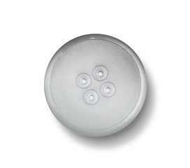 Gray button isolated on white with shadow.