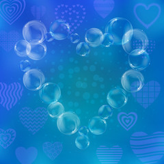 Valentine heart from bubbles