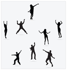 Healthy Young Active dance jumping people