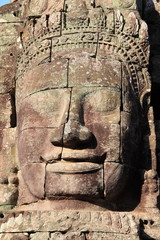 Faces of Lokesvara in Temple Bayon in Angkor Thom