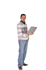 Businessman Posing with his Laptop